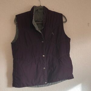 Purple Quilted Vest with Embroidered Logo